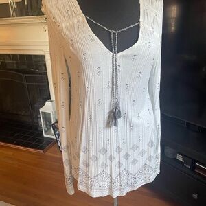 Lucky Brand Elegant White Long Sleeve Women's Top